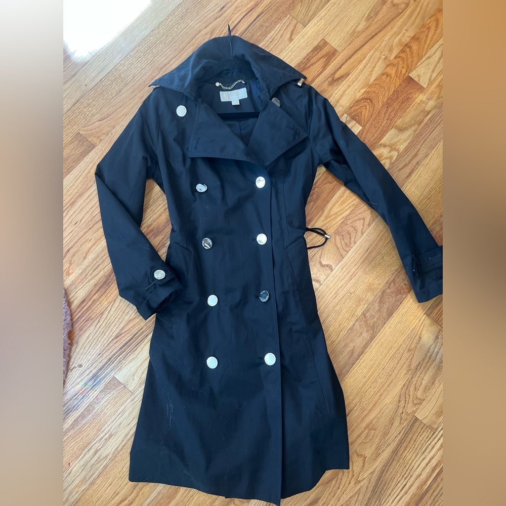 Michael Kors black coat jacket xs satiny fabric very elegant